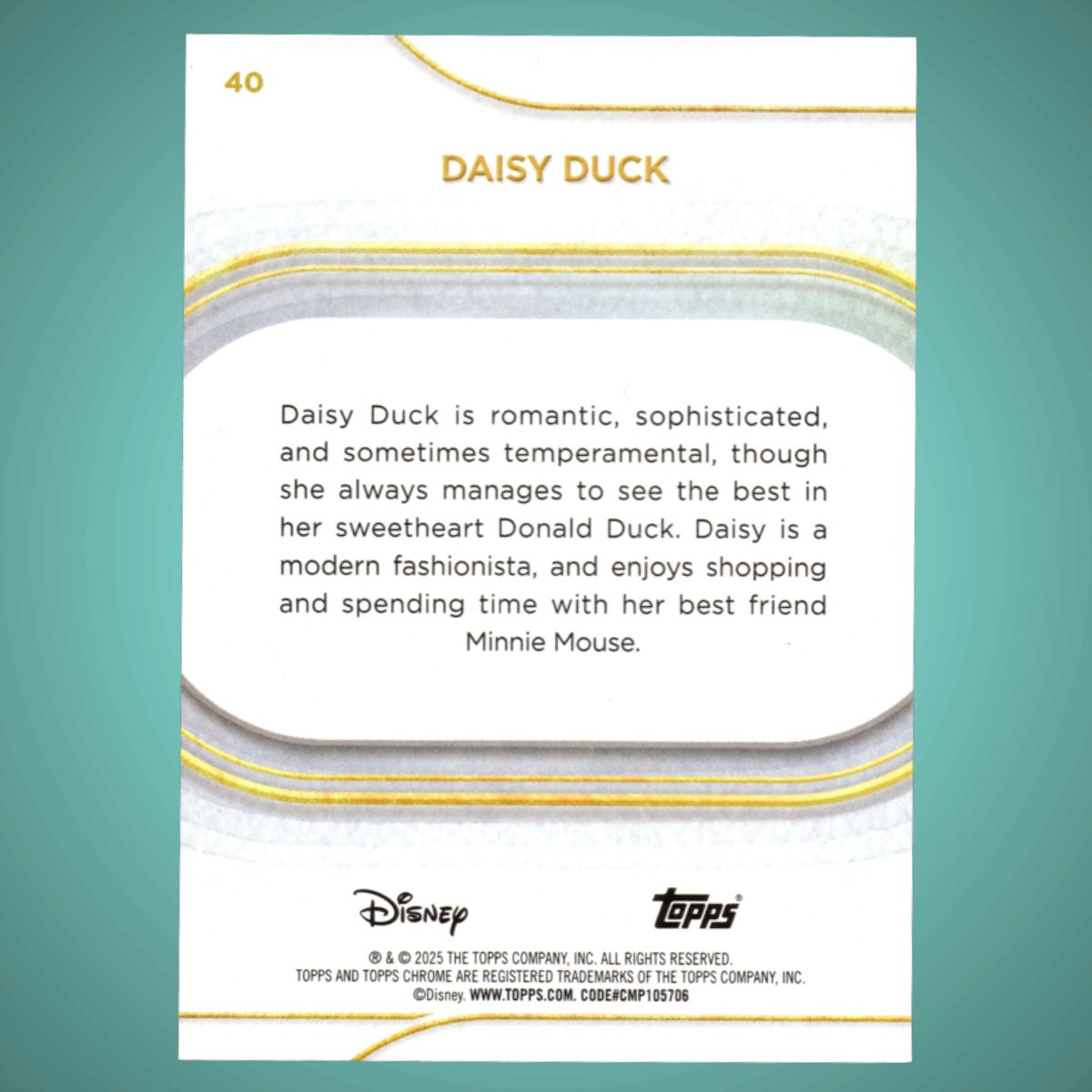 2025 Topps® Chrome Disney #40 Daisy Duck Mini Diamonds Refractor
