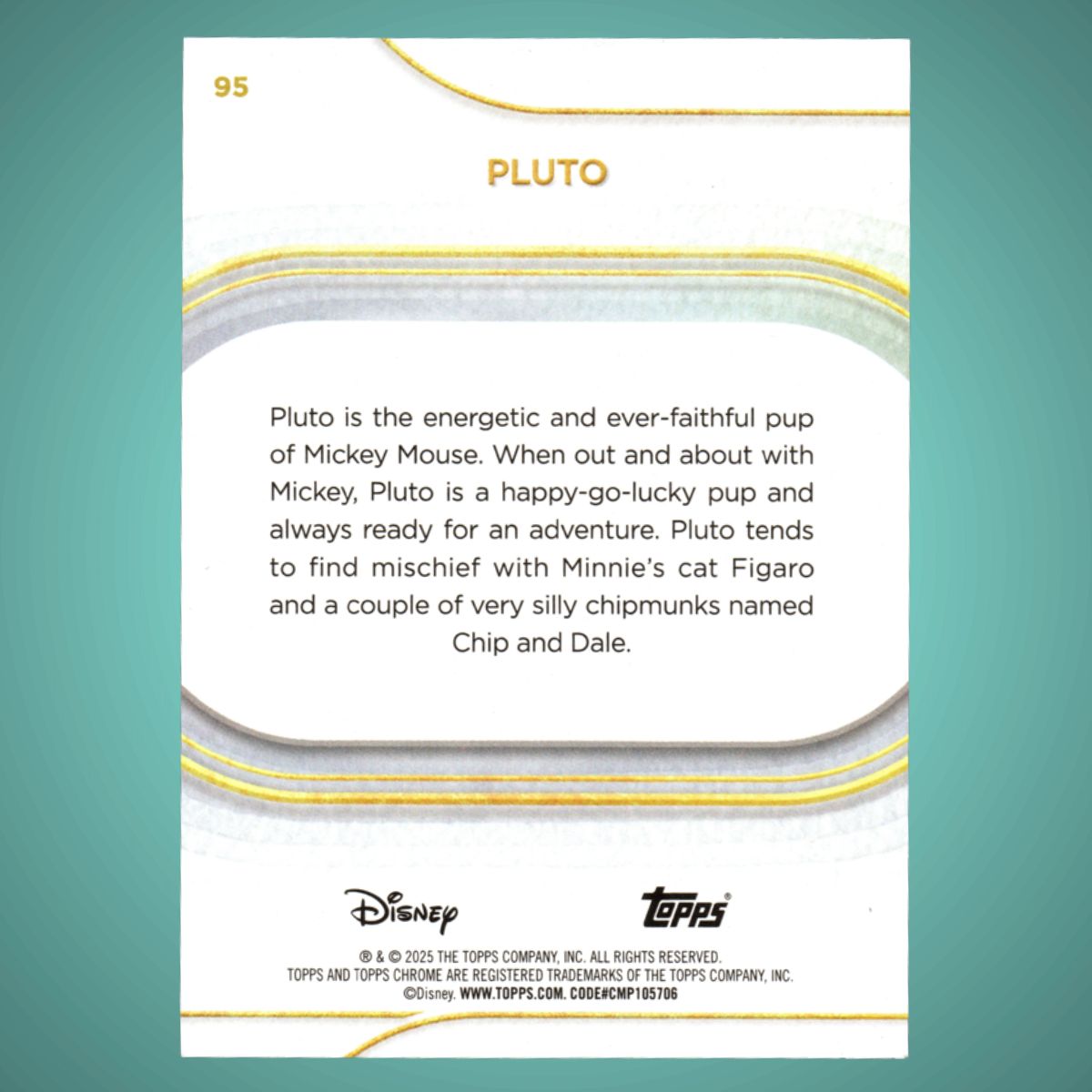 2025 Topps® Chrome Disney #95 Pluto Mini Diamonds Refractor