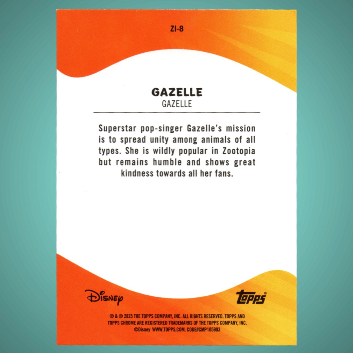 2025 Topps® Chrome Disney Zootopia Icons Gazelle ZI-8