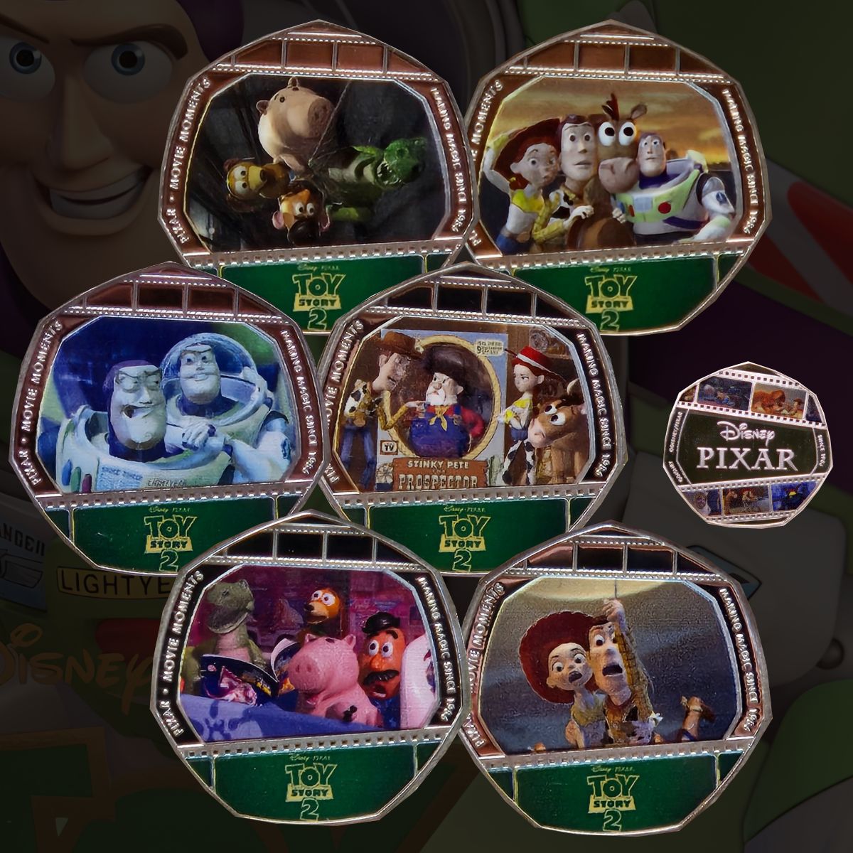 Pixar Movie Moments Toy Story 2 Silver-Plated Complete Commemorative Collection