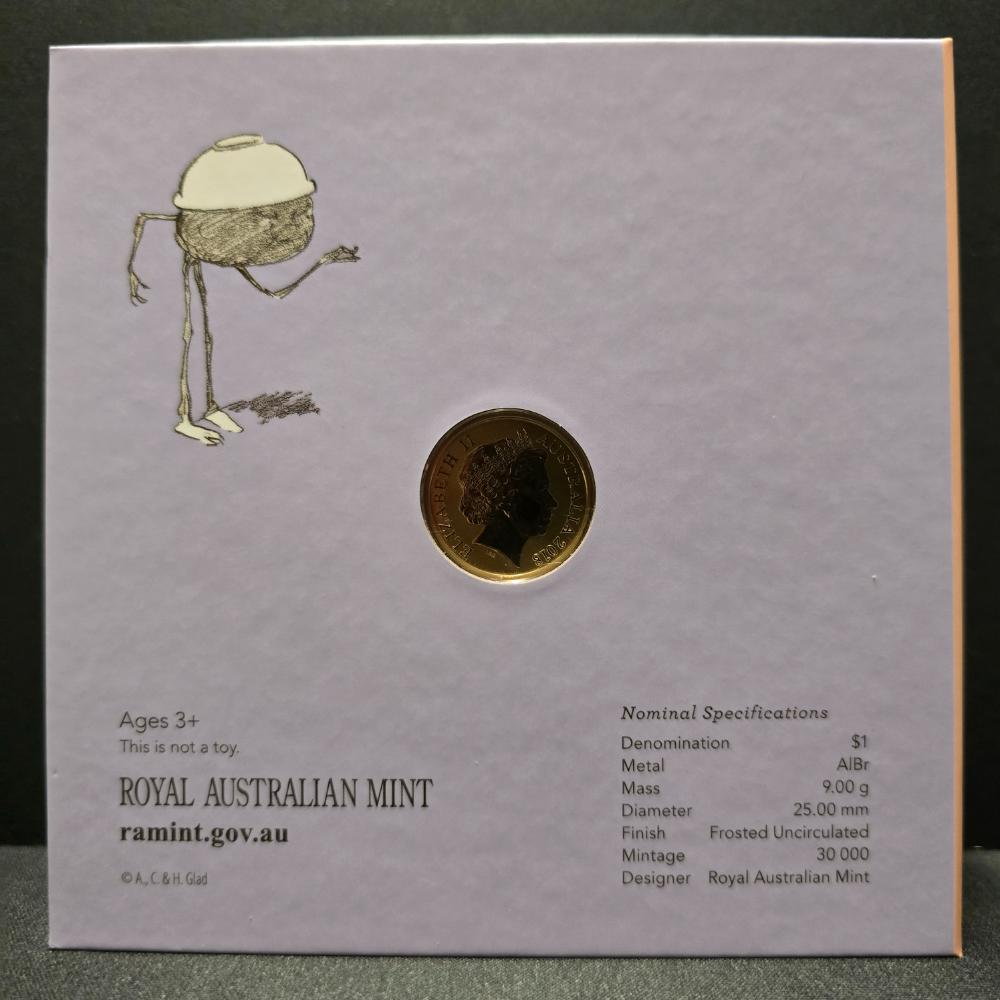 2018 $1 Treasured Australian Stories Two Coloured Frosted Uncirculated Coin Set The Magic Pudding