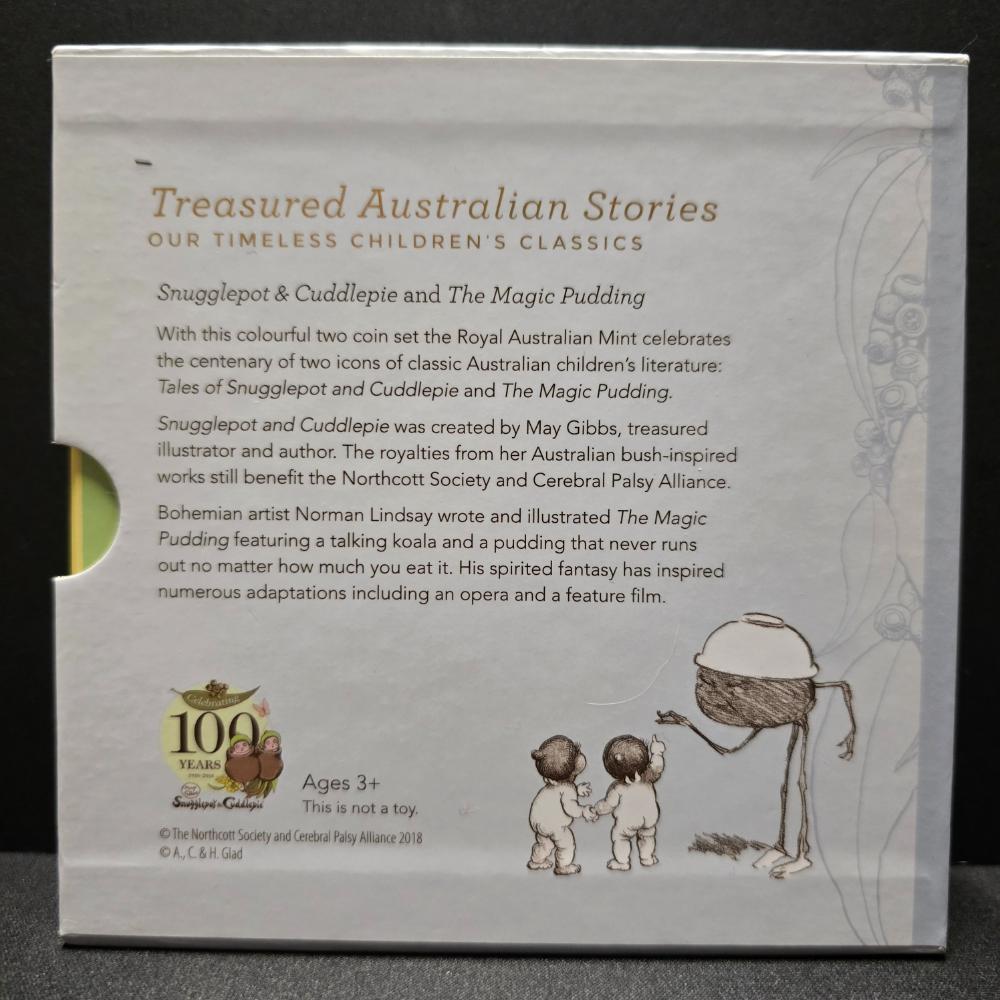 2018 $1 Treasured Australian Stories Two Coloured Frosted Uncirculated Coin Set back