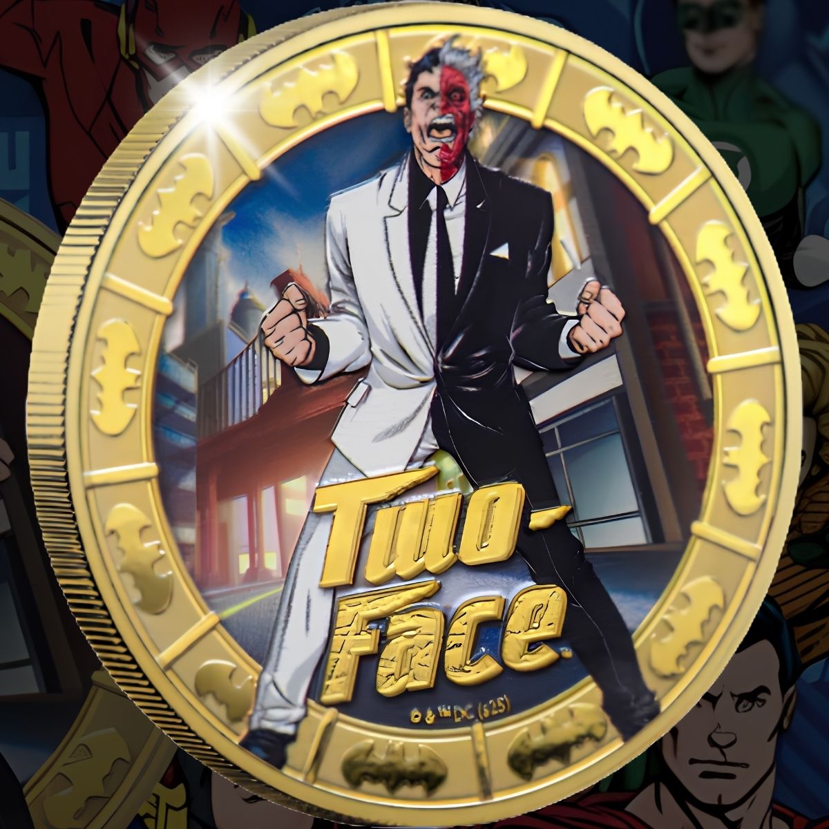 2025 Solomon Islands 50c DC Two-Face Gold Plated 27.5g CN Coin in Card