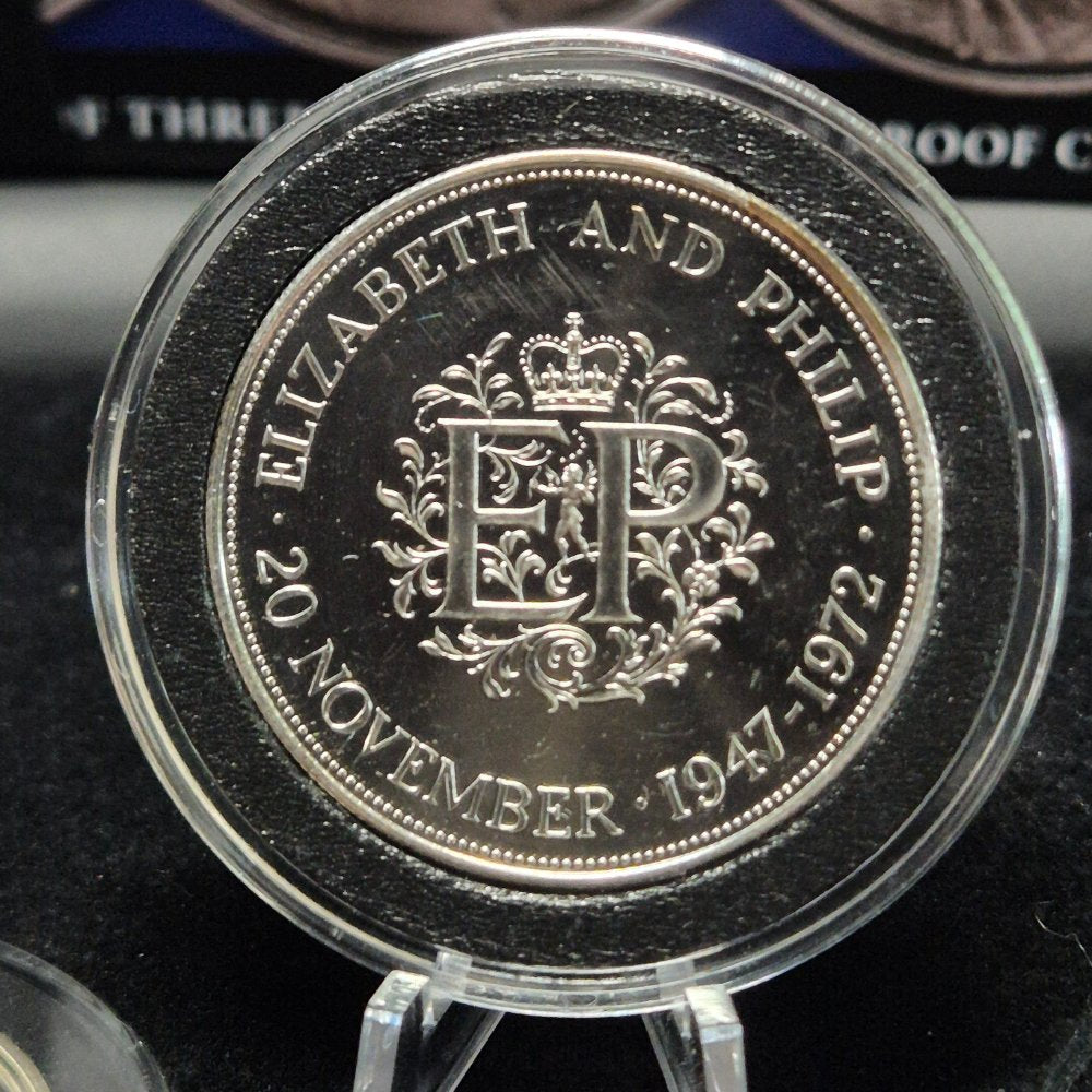 QEII & Prince Philip Wedding Milestones Silver Crown Three Coin Set