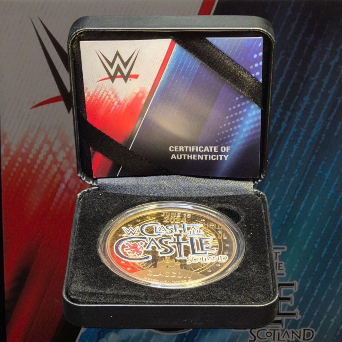 2024 WWE Event Clash at the Castle 50mm Gold Plated Commemorative Medallion