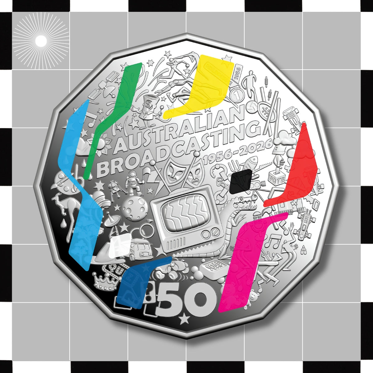 2026 50c 70th Anniversary of Australia's First Television Broadcast - Silver Proof Coin